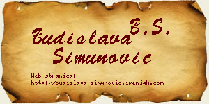 Budislava Simunović vizit kartica